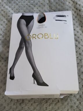 Nwt OROBLU Black Opaque‎ Polka Dot Tights Small